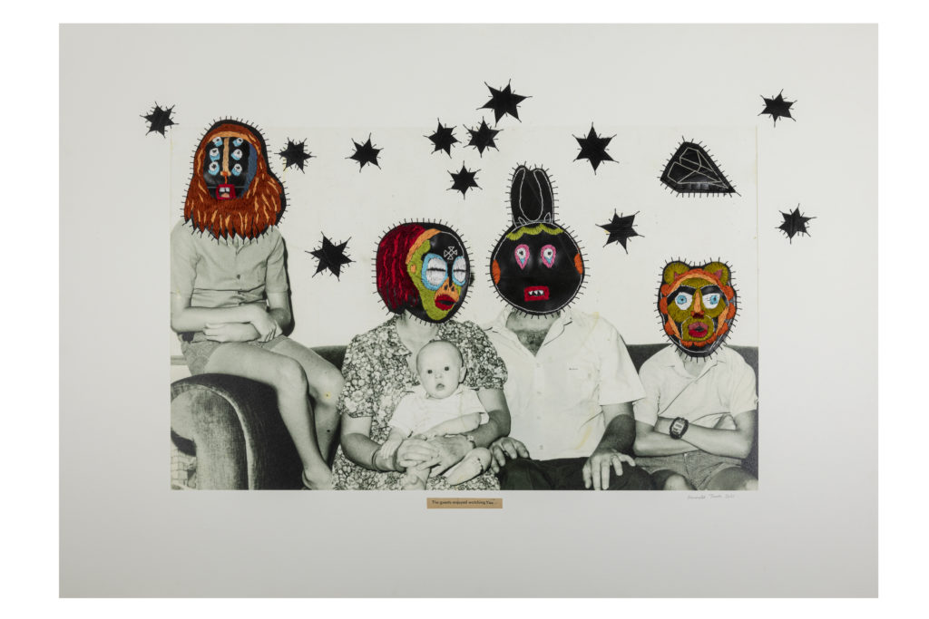 Hannalie Taute The guests enjoyed watching you family entertainment 84 x 119 cm Photographic print on board thread and rubber 2021 - The Guests Enjoyed Watching You (Family Entertainment) - Hannalie Taute .M Contemporary