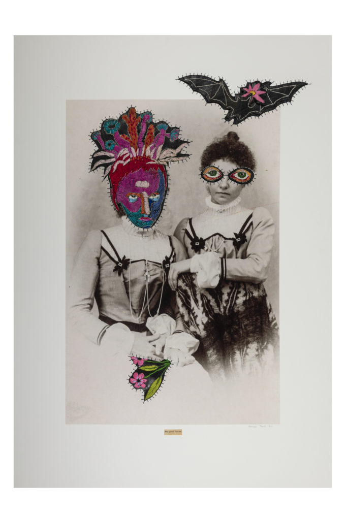 Hannalie Taute The good fairies family issues 119 x 84 cmPhotographic print on board thread and rubber 2021 - The Good Fairies - Family Issues - Hannalie Taute .M Contemporary