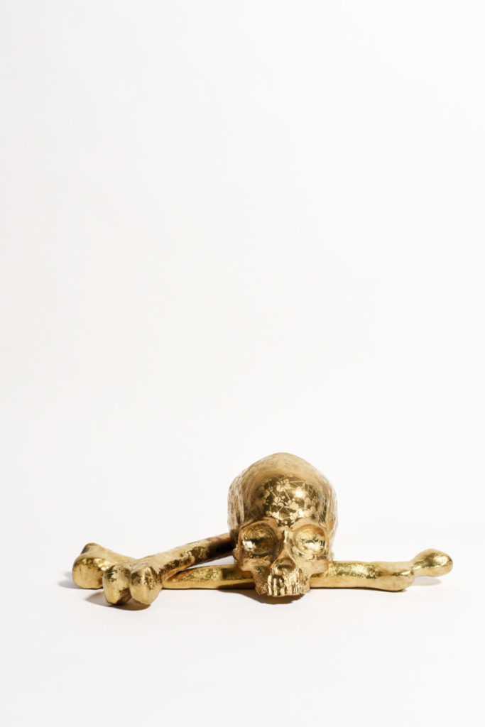 Lustre Vanitas 3 2018 photograph by Dan McCabe - Gold Skull with Cherry Blossoms #3 - Andrew Nicholls .M Contemporary