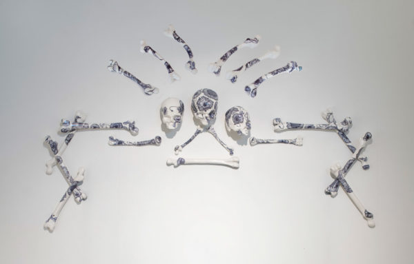 Blue and white vanitas
