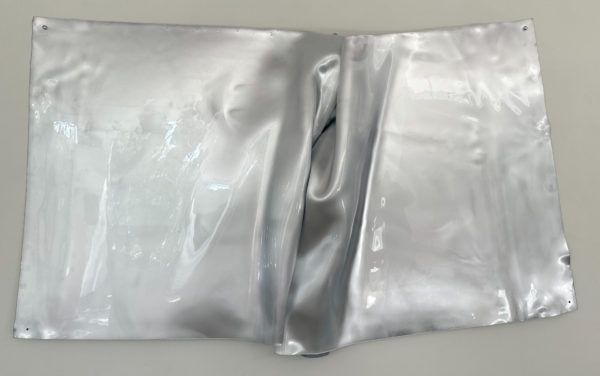 Abstract Fetish Large Silver Melted Rectangle