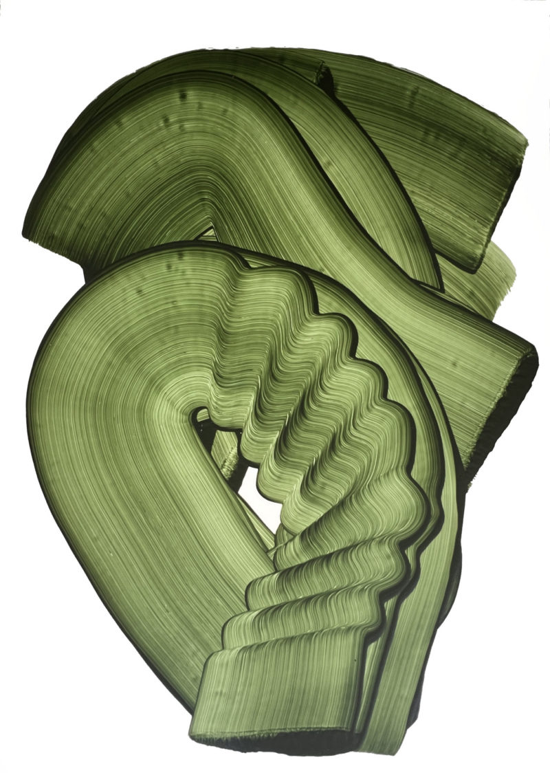 Olive green brushstrokes