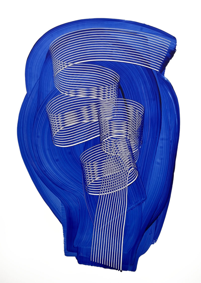 Ultramarine blue brushstrokes II