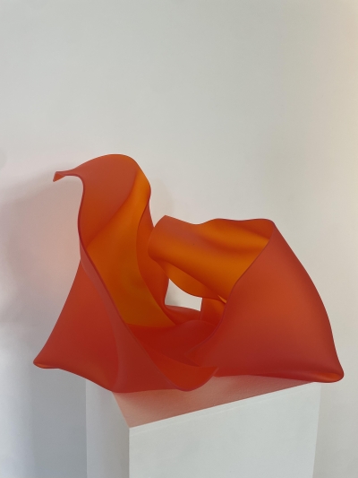 Enclosed Satin Burnt Orange Surface Fetish (freestanding)