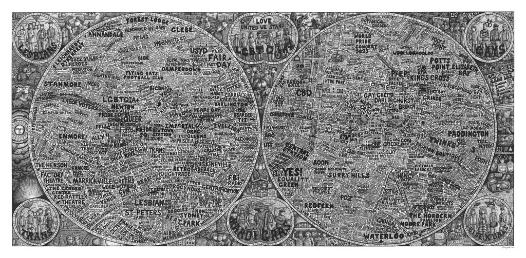 f43923a846e81c0909dfeeec0124e908 - (PRINT) Gaybourhood Bubbles of Sydney - Jeremy Smith .M Contemporary